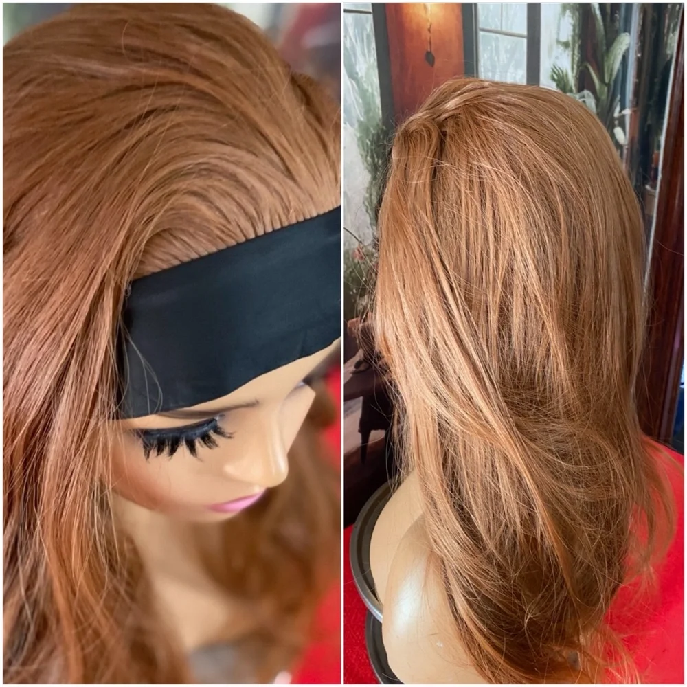 NEW Realistic copper ginger headband wig